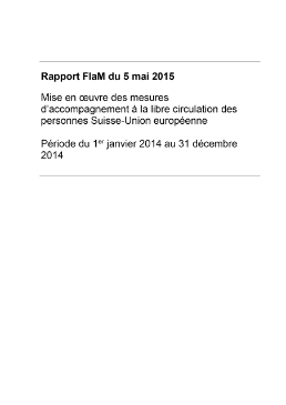 Rapport FlaM du 5 mai 2015 - Mise en oeuvre des mesures d’accompagnement à la libre circulation des personnes Suisse-Union européenne, Période du 1er janvier 2014 au 31 déce-1